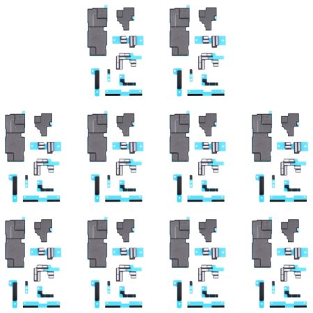 Voor iPhone 14 Pro Max 10 stks Moederbord Spons Schuim Pads + Heat Sink Grafiet Sticker